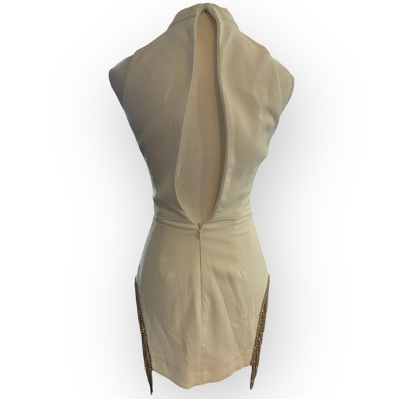 HOUSE OF CB Charlize White Crystal Fringe Mini Dress XS Bridal Holiday - Picture 11 of 13